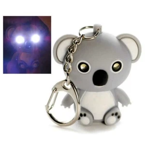 LED KOALA BEAR KEYCHAIN with Light and Sound Cute Animal Noise Key Chain Ring - Picture 1 of 8