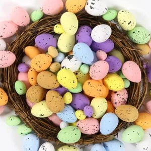 50Pcs Assorted Foam Easter Eggs Speckled Eggs Decorative Pastel Easter Egg X7S3 - Picture 1 of 15