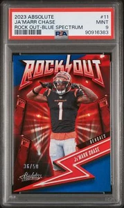 2023 Panini Absolute Rock Out Ja’marr Chase Rock Out-Blue Spectrum /50 PSA 9 - Picture 1 of 2