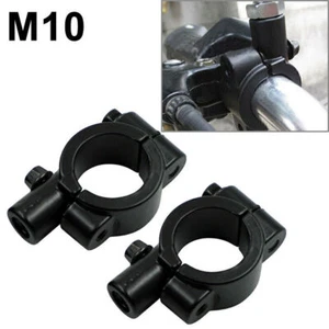 Motorcycle 25MM M10 Rearview Handlebar Mirror Mount Holders Adapter Clamp Black - Picture 1 of 8