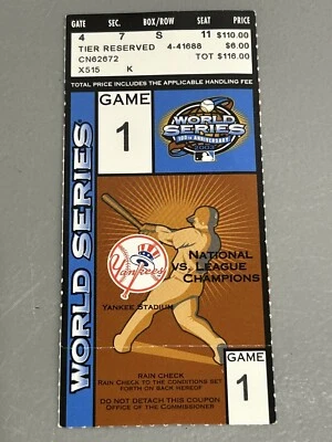 2003 World Series Game 1 Ticket Stub Yankee Stadium NY YANKEES Derek Jeter - Image 1 of 2