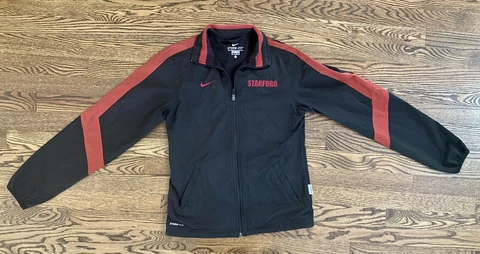 XS Stanford Cardinal Nike Storm-Fit Black Red LS Windbreaker Lightweight Jacket Cover