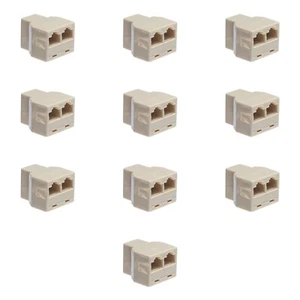 RJ45 Female Inline Coupler Adapter - 8P8C - Straight Pinout for Ethernet 10-Pack - Picture 1 of 3