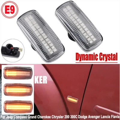 Clear For Jeep Patriot 2007-2014 2015 2016 2017 LED Dynamic Side Marker Light - Image 1 of 4