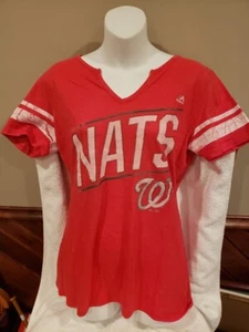 SUPER CUTE Washington Nationals Women's Sz Md Red Majestic T-Shirt #5, NEW&NICE! - Picture 1 of 1