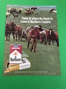 MARLBORO CIGARETTES ORIGINAL VINTAGE 1 PAGE PRINT AD PRINTED ADVERTISEMENT EE18 - Picture 1 of 1