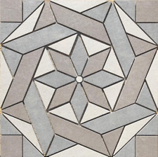 22 1/4" x 22 1/4" Tile Medallion Mural - Happy Floors Fibra tile series
