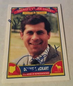 TARJETA COLECCIONABLE AUTOGRAFIADA DE DENNIS ECKART OHIO CONGRESISTA - Imagen 1 de 1