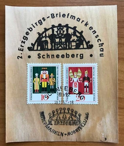 DDR Michel No. 1333 - 1334 Sonderstempel Schneeberg auf Holz - Picture 1 of 1