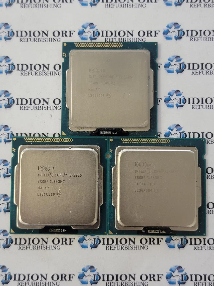Lote de 3 INTEL Core i3-3225 SR0RF 3,30 GHz 3 MB SmartCache 55 W Grado B SKU 14336 Foto 1 de 2