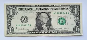 Feb. 18th or Aug. 21st, 1961 Fancy $1 Dollar Serial Birthday Anniversary - Picture 1 of 1