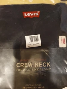 LADIES LEVIS BLACK ROUND NECK T SHIRT BRAND NEW IN PACK SIZE L 39.5" - Picture 1 of 5