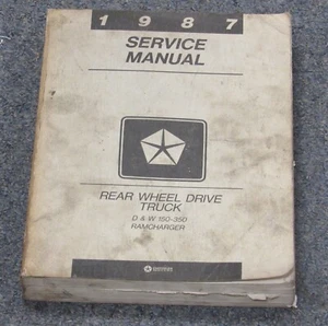 1987 Dodge D & W 100-350 Ramcharger Rear Wheel Drive Truck Service Manual - Picture 1 of 1