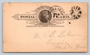 1886 UX9 Postal Card FANCY Cork Cancellation Design Send Statement of Taxes Due - Picture 1 of 3