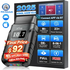 2025 XTOOL A30M V2.0 Bluetooth OBD2 Scanner Bidirectional Full System Diagnostic - Picture 1 of 18