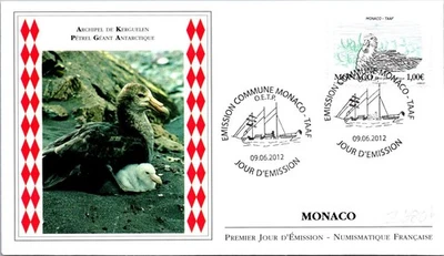 Monaco SC# 2680 FDC 2012 Kerguelen Archipelago Giant Petrel Antarctica - A03141 - Image 1 of 2