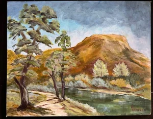 Ruby Oliason Boise Idaho Vintage Ölgemälde SNAKE RIVER Original 16x20 Zoll - Bild 1 von 8