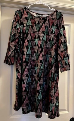 Vestido columpio navideño para mujer árboles grandes brillantes Foto 1 de 2