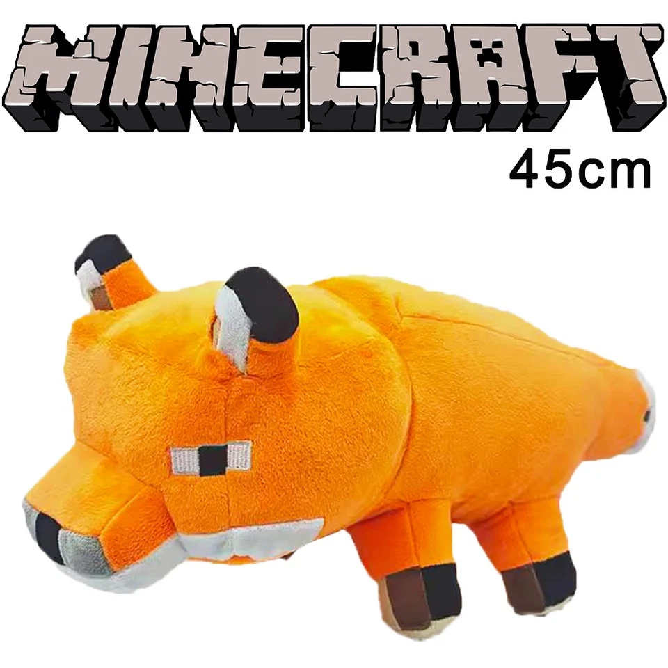 MARKENLOS Minecraft 45cm Fox Plüsch Spielzeug Gefüllt Tier Fuchs Puppe Kinder Geschenke