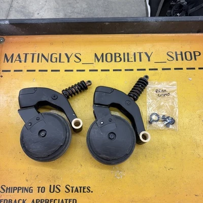 🥇Quantum 6 Q6 Edge 3 Stretto  Wheelchair-REAR ARM & CASTERS ASSEMBLY SET *L@@K* - Image 1 of 4