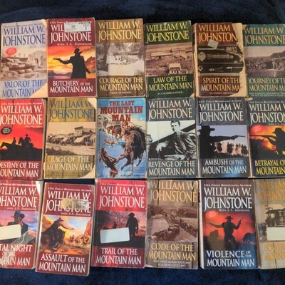 William W Johnstone Books Lot Of 18 JA Westerns Last Mountain Man Series Jenson - Image 1 of 4