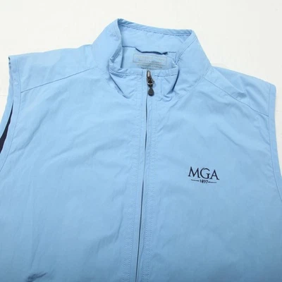 Vineyard Vines Vest Mens Large Light Blue Performance Full Zip Golf Logos - Image 1 of 4