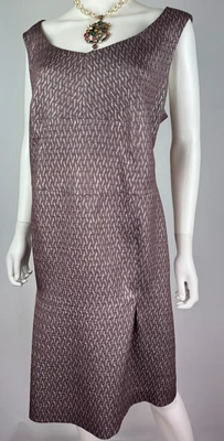 Escada New 16 US 52 IT 46 D XXL Silver Patterned Cocktail Dress Runway Auth - Image 1 of 4