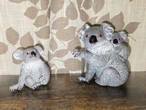 Koala Resin Lot Female with baby solid Rubber figure vintage - Picture 1 of 9