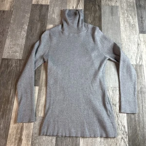 Suéter de cuello alto gris grande DKNY para mujer - Imagen 1 de 5