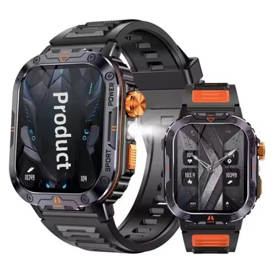 2.0'' Military Smart Watch Men's Bluetooth Call Rugged Sports Fitness Tracker - Image 1 of 4