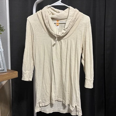 Top crema manga 3/4 cuello capucha mujer Lucy Yoga talla pequeña Foto 1 de 4