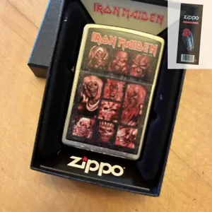 Zippo 08288 Iron Maiden Collage Brushed Chrome Lighter + FLINT PACK - Picture 1 of 1