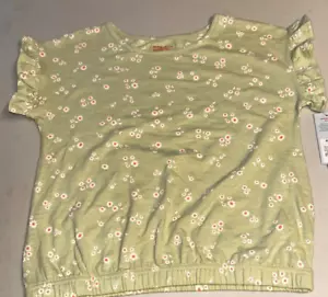 Cat & Jack Girls' Top, Light Green with Tiny Flowers, L, 10-12 - Picture 1 of 6