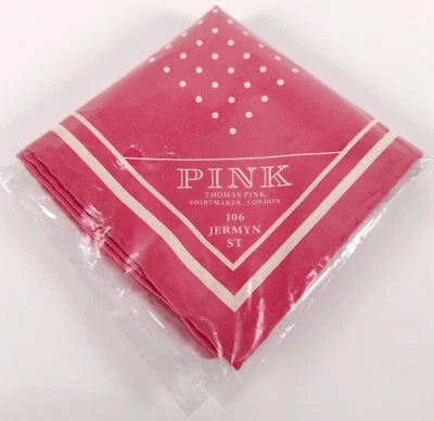 Thomas Pink Silk Polka Dot Pocket Square Handkerchief - Brand New - Image 1 of 4