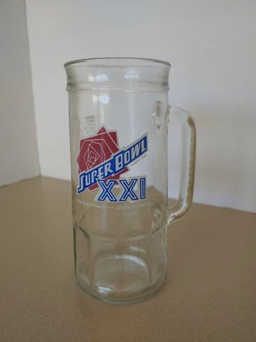 Super Bowl 21 XXI 1987 Stein Mug Beer Glass Rose Bowl Fisher 7” Giants Broncos Cover