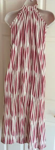 OMI JO Well Dressed Wolf Girls Size 7 Halter Maxi Dress Stretch Red Stripe NWT - Picture 1 of 7