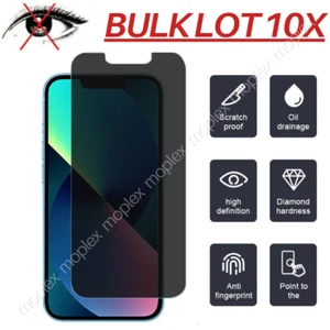 10X For iPhone 8 XR 11 12 13 14 Privacy Anti-Spy Tempered Glass Screen Protector - Picture 1 of 11