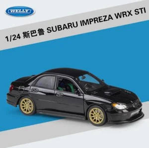 Welly 1:24 Subaru WRX STI Diecast Metal Model Car Vehicles Black - Picture 1 of 6