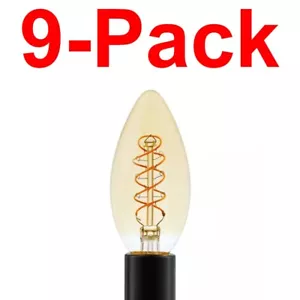 EcoSmart 9-Pack 40W Equiv B11 Dimmable E12 Candelabra Fine LED Bulb, 2200K Amber - Picture 1 of 5