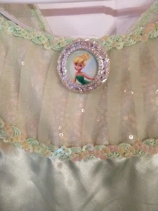 Tinkerbell Dress Disney Costume Play Party Girl's 7/8 Wings And Lacey Glitter - Picture 1 of 16