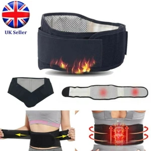 Self Heating Back Support Pain Relief Lower Lumbar Brace Waist Belt Strap Pad UK - Picture 1 of 8