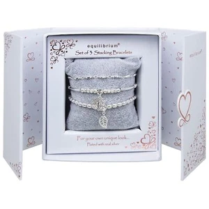 Equilibrio Set Regalo di 3 Bracciali Impilati Argento Placcati Natura - Foto 1 di 2
