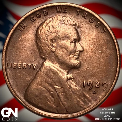 1929 D Lincoln Cent Wheat Penny  Q7430 Cover