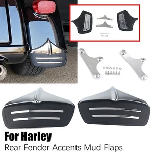Left Right Chrome Rear Mud Flap Fender Guard For Harley Tri Glide FLHTCUTG 11-23 - Picture 1 of 9