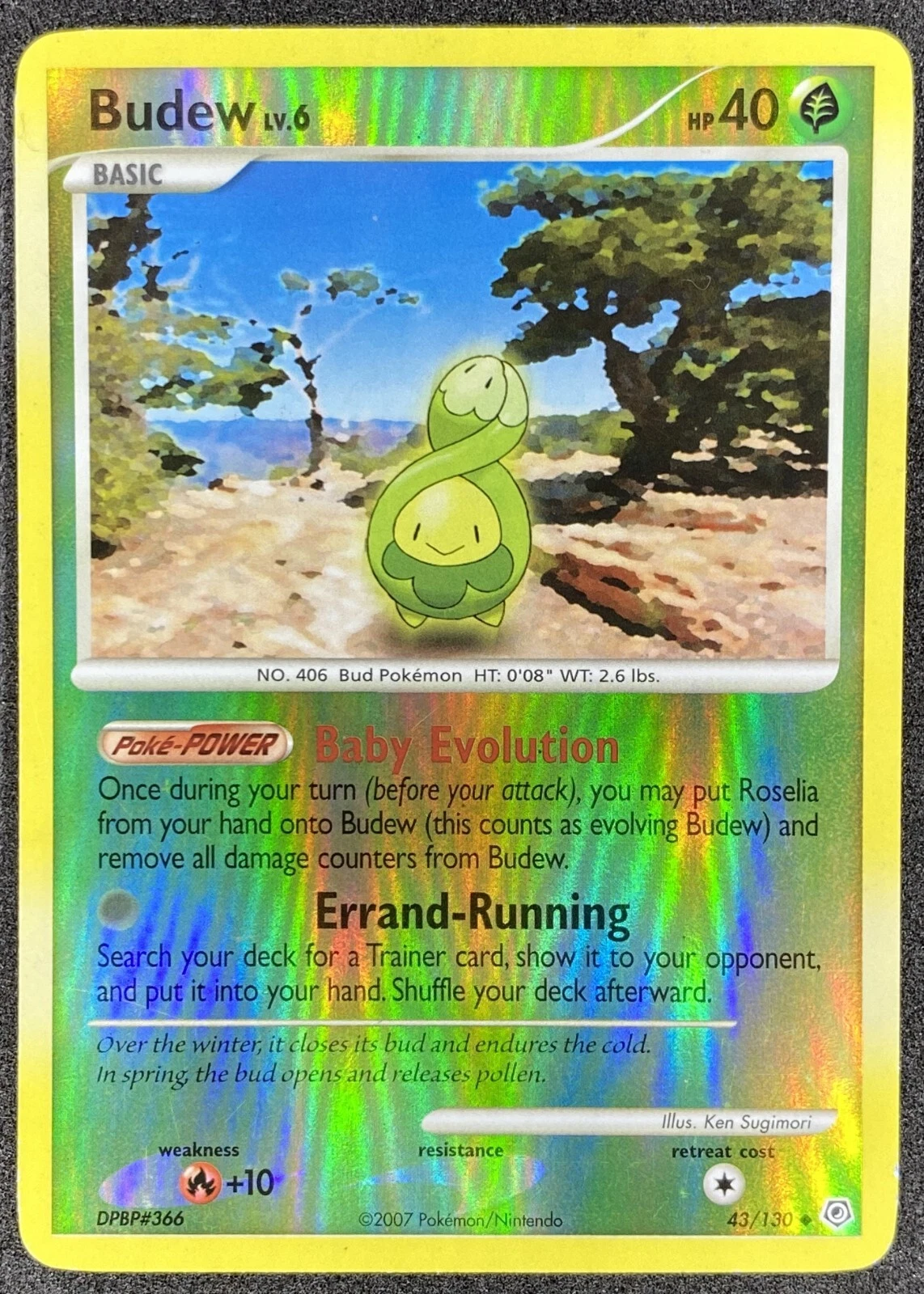 Pokémon Budew Reverse Holo 43/130 DP Diamond & Pearl LP