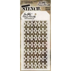 Plantilla de capas Tim Holtz ~ ARGYLE ~ THS048 ~ estampadoras anónimas - Imagen 1 de 1