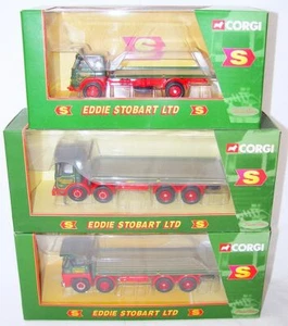 3x Corgi 1:50 EDDIE STOBART BEDFORD AEC GUY INVINCIBLE Platform Lorry Truck MIB! - Picture 1 of 9