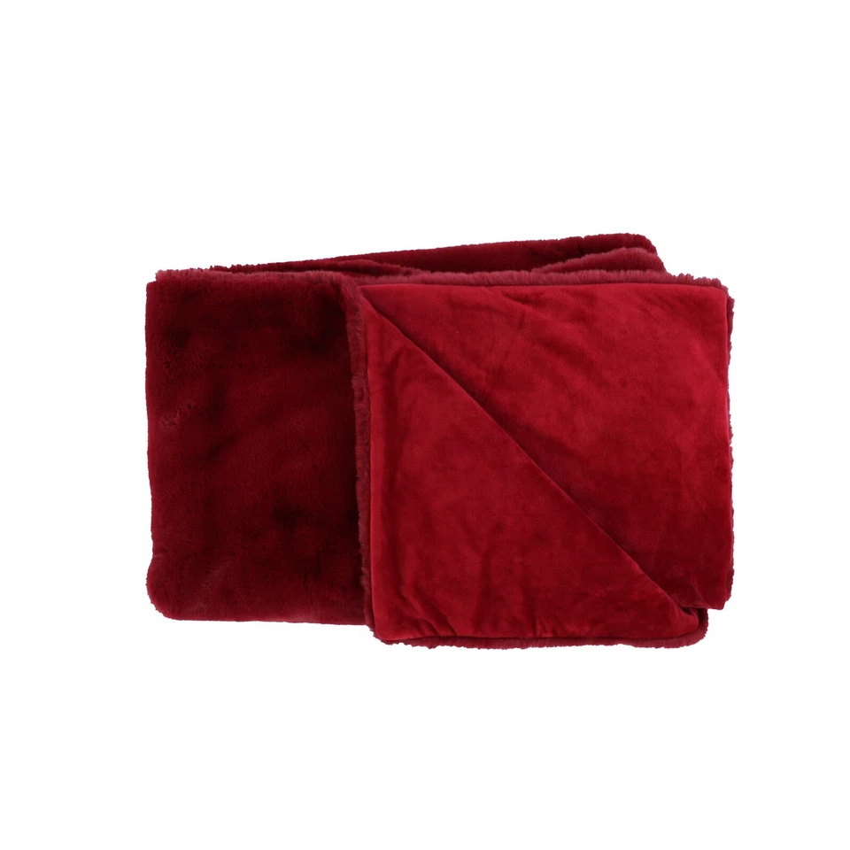 Charter Club Plush Blanket Faux Fur Throw Comfy Warm 50 X 60 Pomegranate New - Image 1 of 1