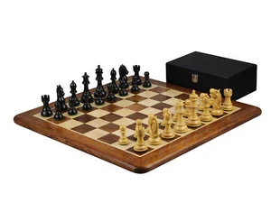 Sheesham Chess Set Sheesham Flat Chess Board 20 Inch With Ebonised King Bridal S - Picture 1 of 11