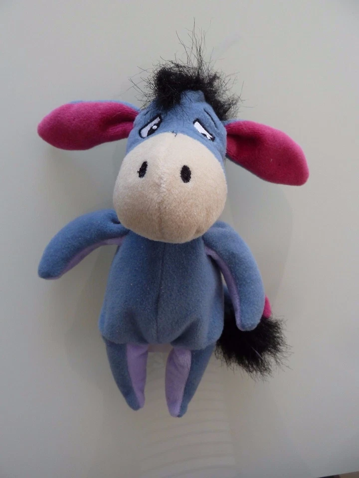 *. DOUDOU PELUCHE DISNEYLAND PARIS BOURRIQUET BLEU MAUVE ROSE BILLES 22cm TTBE - Photo 1/4